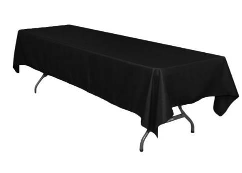 Black 60x126 inch Tablecloth for 8ft Rectangular Table